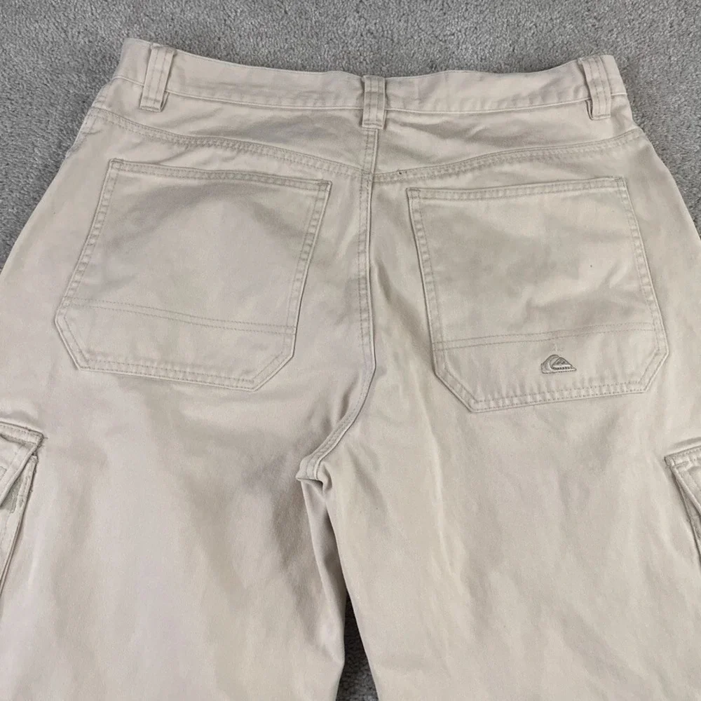 VINTAGE Quiksilver Pants Mens‎ 36 (Fits 35x32) Khaki Cargo Baggy Skater Y2K